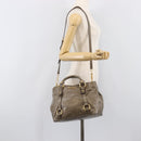 Miu Miu Hand Bag Vitellolux 2way Brown Gold Auth LN167V-27