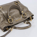 Miu Miu Hand Bag Vitellolux 2way Brown Gold Auth LN167V-6