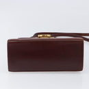 Salvatore Ferragamo Gancini Hand Bag Leather 2way Brown Gold Auth LN168-12