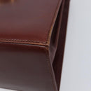 Salvatore Ferragamo Gancini Hand Bag Leather 2way Brown Gold Auth LN168-13