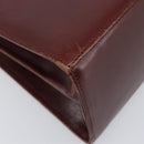 Salvatore Ferragamo Gancini Hand Bag Leather 2way Brown Gold Auth LN168-14