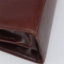 Salvatore Ferragamo Gancini Hand Bag Leather 2way Brown Gold Auth LN168-16