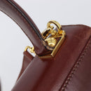 Salvatore Ferragamo Gancini Hand Bag Leather 2way Brown Gold Auth LN168-18