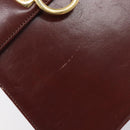 Salvatore Ferragamo Gancini Hand Bag Leather 2way Brown Gold Auth LN168-21