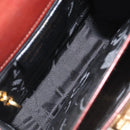 Salvatore Ferragamo Gancini Hand Bag Leather 2way Brown Gold Auth LN168-24