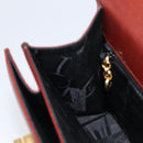 Salvatore Ferragamo Gancini Hand Bag Leather 2way Brown Gold Auth LN168-26