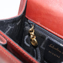Salvatore Ferragamo Gancini Hand Bag Leather 2way Brown Gold Auth LN168-27