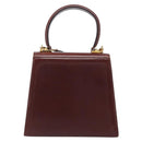 Salvatore Ferragamo Gancini Hand Bag Leather 2way Brown Gold Auth LN168-3