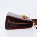 Salvatore Ferragamo Gancini Hand Bag Leather 2way Brown Gold Auth LN168-4