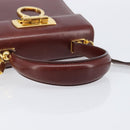 Salvatore Ferragamo Gancini Hand Bag Leather 2way Brown Gold Auth LN168-7