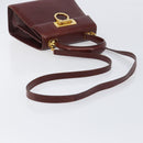 Salvatore Ferragamo Gancini Hand Bag Leather 2way Brown Gold Auth LN168-9