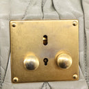 Miu Miu Gathered Hand Bag Leather 2way Gray Gold Auth LN169-16