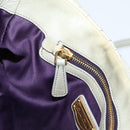 Miu Miu Gathered Hand Bag Leather 2way Gray Gold Auth LN169-21