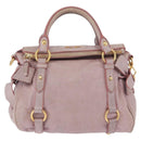 Miu Miu Hand Bag Vitellolux 2way Pink Gold Auth LN171V-13