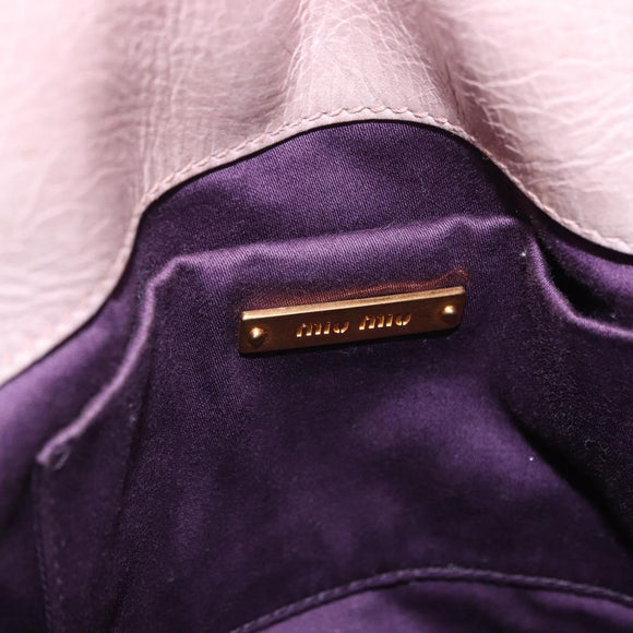 Miu Miu Hand Bag Vitellolux 2way Pink Gold Auth LN171V