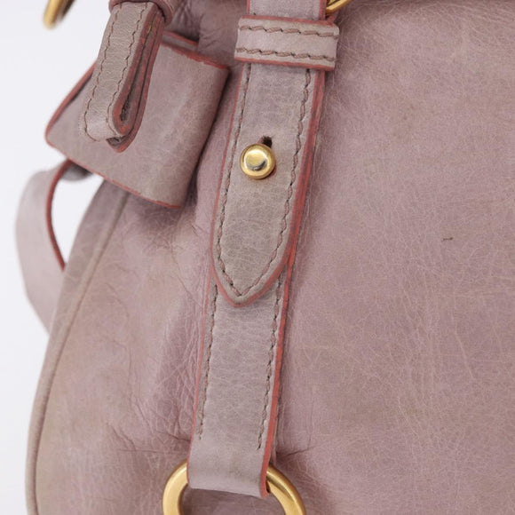 Miu Miu Hand Bag Vitellolux 2way Pink Gold Auth LN171V
