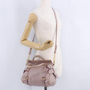 Miu Miu Hand Bag Vitellolux 2way Pink Gold Auth LN171V-34