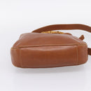 GUCCI Bamboo Shoulder Bag Leather 2way Brown Gold Auth LN172-11
