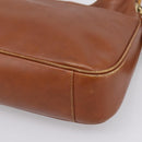 GUCCI Bamboo Shoulder Bag Leather 2way Brown Gold Auth LN172-12