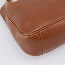 GUCCI Bamboo Shoulder Bag Leather 2way Brown Gold Auth LN172-13