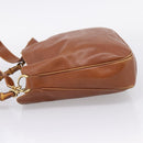 GUCCI Bamboo Shoulder Bag Leather 2way Brown Gold Auth LN172-4