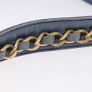 CHANEL Bicolore Waist Bag Leather Blue Gold CC Auth LN173-14