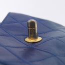 CHANEL Bicolore Waist Bag Leather Blue Gold CC Auth LN173-27