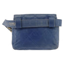 CHANEL Bicolore Waist Bag Leather Blue Gold CC Auth LN173-4