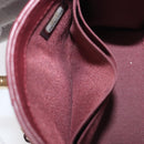 CHANEL Matelasse Chain Shoulder Bag Lamb Skin Bordeaux Gold CC Auth LN176M-25