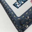 FENDI Selleria Peek A Boo I See You Bag Canvas 2way Light Blue Auth LN207SAM-18