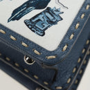 FENDI Selleria Peek A Boo I See You Bag Canvas 2way Light Blue Auth LN207SAM-19
