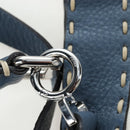 FENDI Selleria Peek A Boo I See You Bag Canvas 2way Light Blue Auth LN207SAM-20