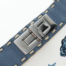 FENDI Selleria Peek A Boo I See You Bag Canvas 2way Light Blue Auth LN207SAM-21