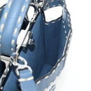 FENDI Selleria Peek A Boo I See You Bag Canvas 2way Light Blue Auth LN207SAM-26
