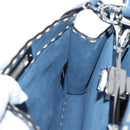 FENDI Selleria Peek A Boo I See You Bag Canvas 2way Light Blue Auth LN207SAM-28