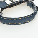 FENDI Selleria Peek A Boo I See You Bag Canvas 2way Light Blue Auth LN207SAM-7