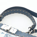 FENDI Selleria Peek A Boo I See You Bag Canvas 2way Light Blue Auth LN207SAM-14