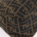FENDI Zucca Canvas Mamma Baguette Shoulder Bag Black Brown Auth LN208V-14