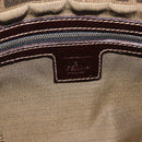 FENDI Zucca Canvas Mamma Baguette Shoulder Bag Black Brown Auth LN208V-21