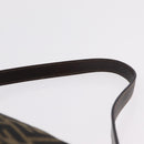 FENDI Zucca Canvas Mamma Baguette Shoulder Bag Black Brown Auth LN208V-8