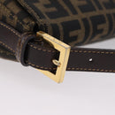 FENDI Zucca Canvas Mamma Baguette Shoulder Bag Black Brown Auth LN208V-9