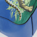 GUCCI Hand Bag Leather 2way Blue Gold Auth LN209SAM-16