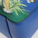 GUCCI Hand Bag Leather 2way Blue Gold Auth LN209SAM-17