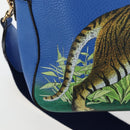 GUCCI Hand Bag Leather 2way Blue Gold Auth LN209SAM-22