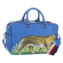 GUCCI Hand Bag Leather 2way Blue Gold Auth LN209SAM-1