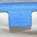 GUCCI Hand Bag Leather 2way Blue Gold Auth LN209SAM-26