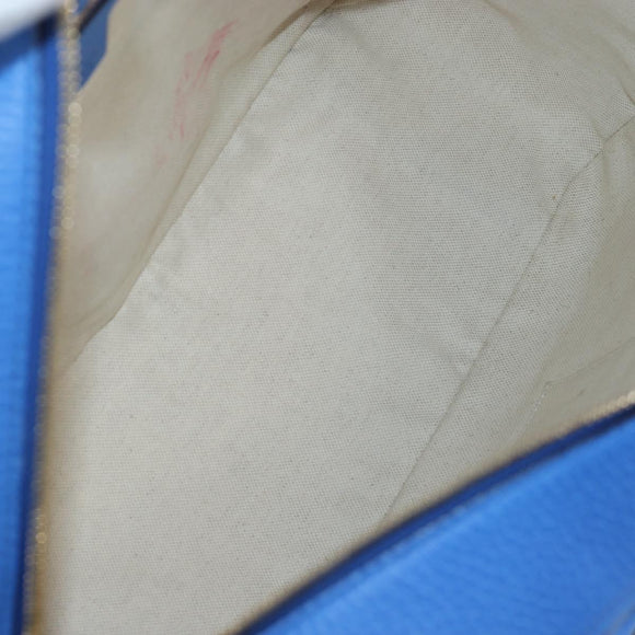 GUCCI Hand Bag Leather 2way Blue Gold Auth LN209SAM