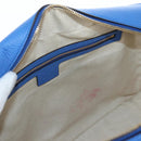 GUCCI Hand Bag Leather 2way Blue Gold Auth LN209SAM-29