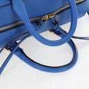 GUCCI Hand Bag Leather 2way Blue Gold Auth LN209SAM-7