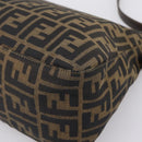 FENDI Zucca Canvas Mamma Baguette Shoulder Bag Brown Black Auth LN210V-17